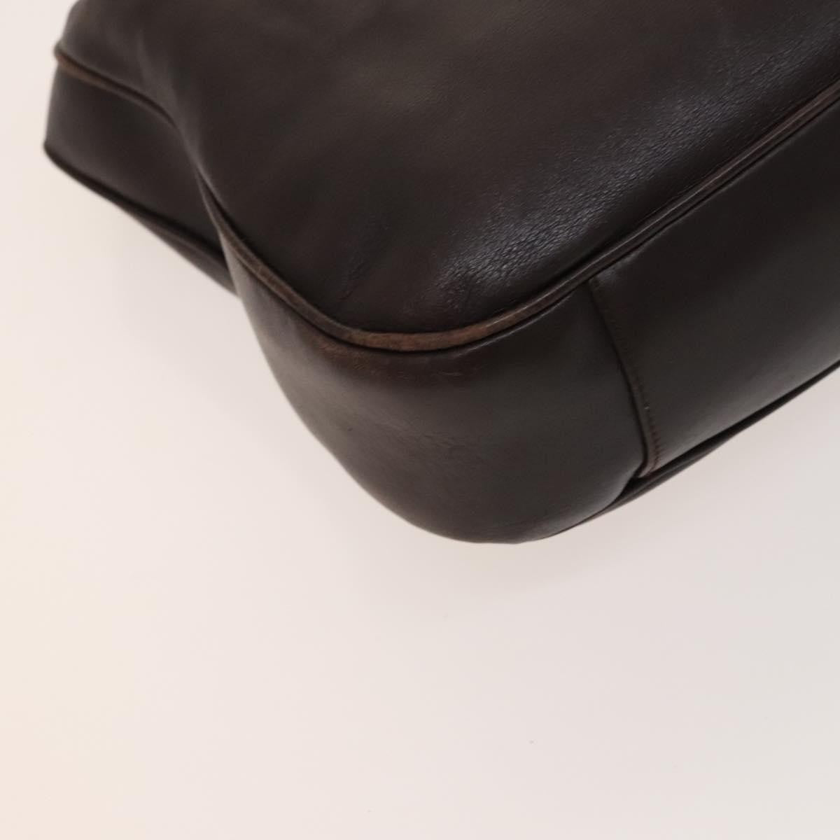 Gucci GUCCI Bamboo Hand Bag Leather 2way Brown Gold 001 2123 1577 Authentic th6173