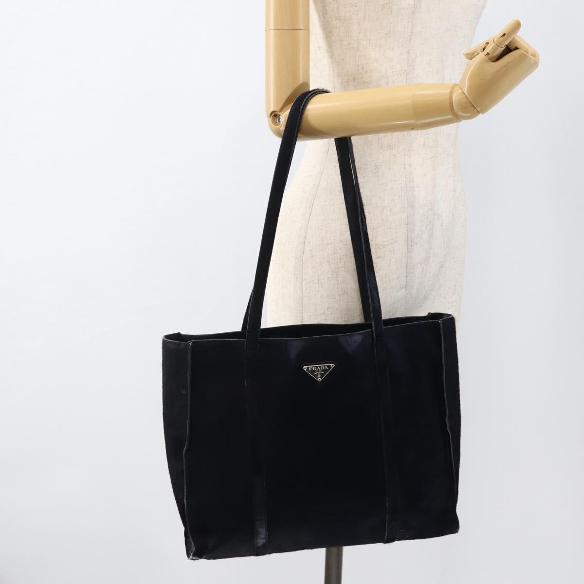 Prada PRADA Tote Bag Harako leather Navy Authentic 167194
