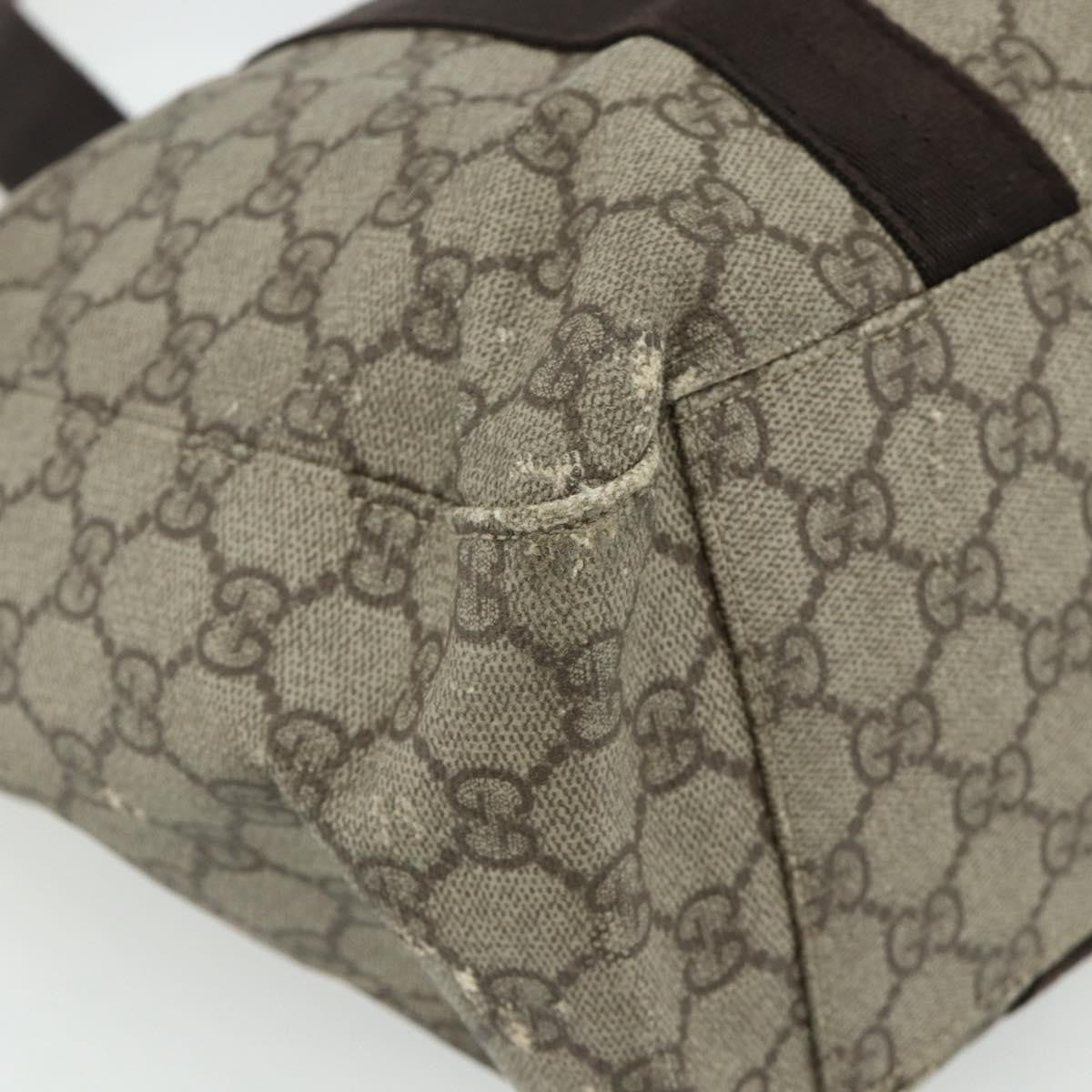 Gucci GUCCI GG Supreme Tote Bag PVC Beige Silver 141624 Authentic 178059