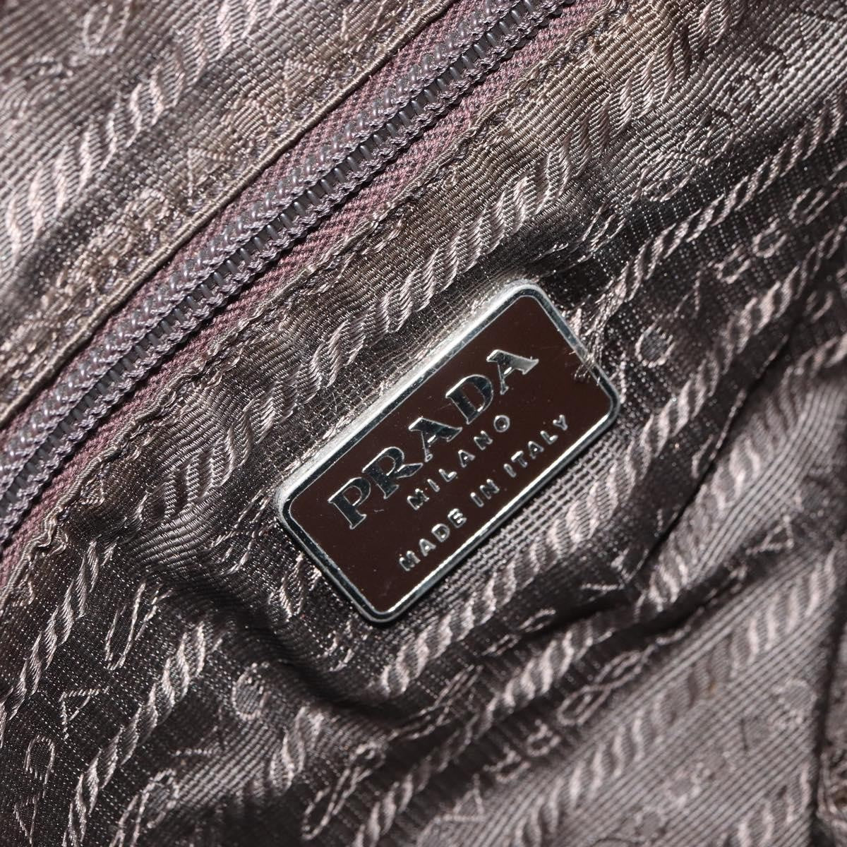 Prada PRADA Shoulder Bag Nylon Beige Silver Authentic 161725