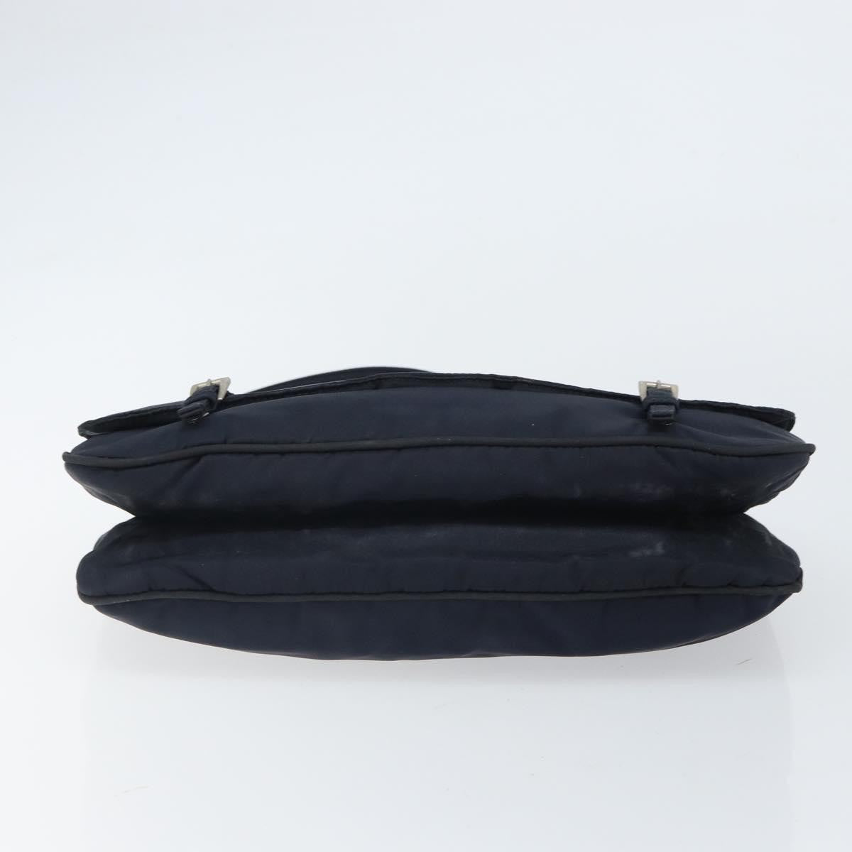Prada PRADA Shoulder Bag Nylon Navy Silver Authentic 162420