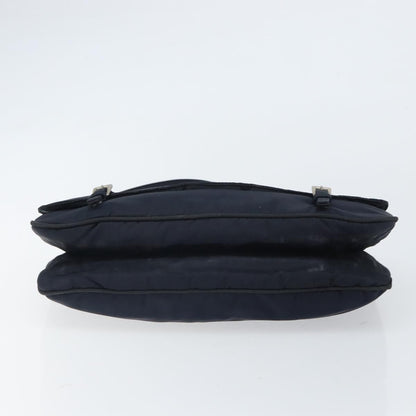 Prada PRADA Shoulder Bag Nylon Navy Silver Authentic 162420