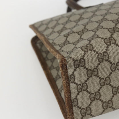 Gucci GUCCI GG Supreme Web Sherry Line Hand Bag PVC Beige Gold 010 378 Authentic 162305