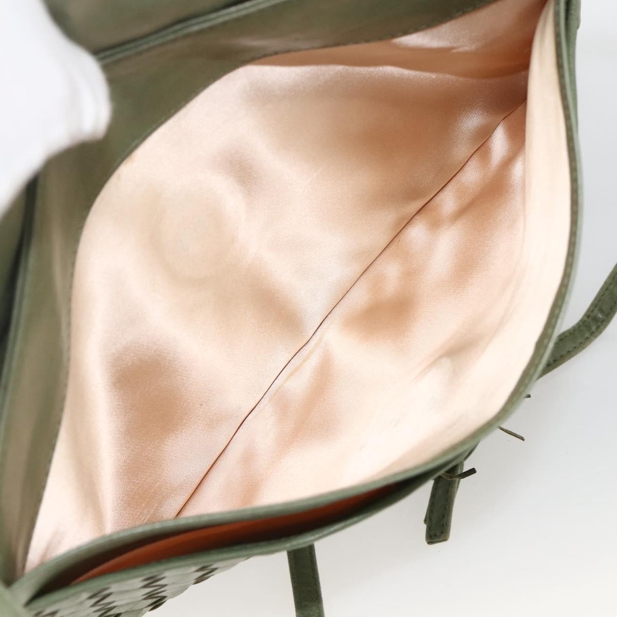 BOTTEGAVENETA BOTTEGAVENETA BOTTEGA VENETA INTRECCIATO Shoulder Bag Leather Khaki Gold Authentic BSZ346