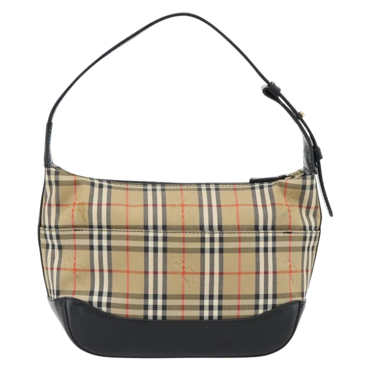 Burberry BURBERRY Nova Check Shoulder Bag Canvas Beige Gold Authentic 182559