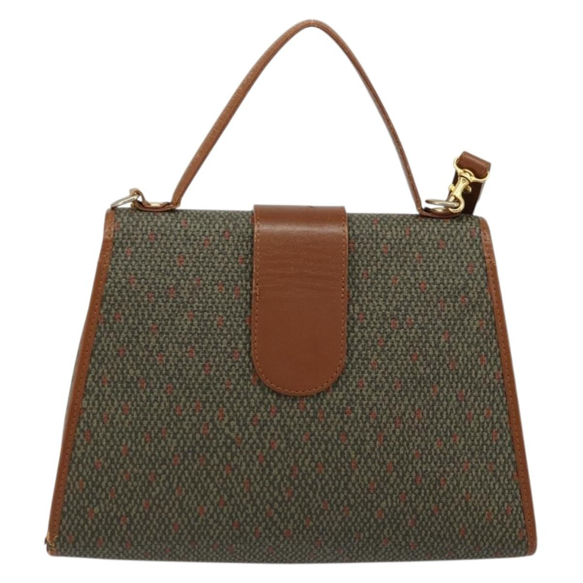 Saint Laurent SAINT LAURENT Hand Bag Coated Canvas 2way Khaki Gold Authentic bs34511