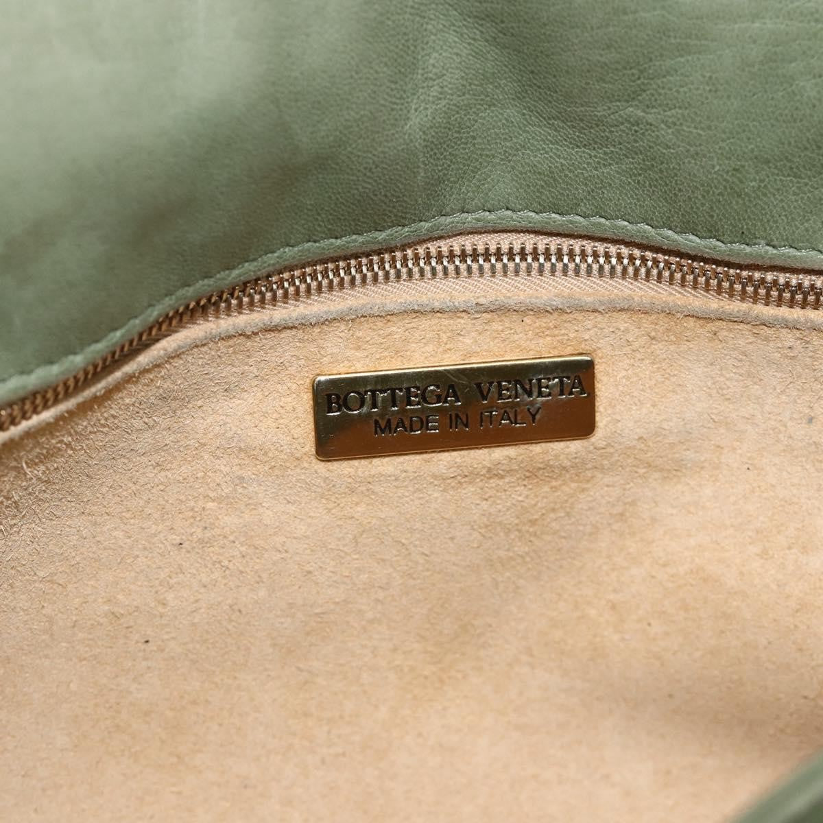 BOTTEGAVENETA BOTTEGAVENETA BOTTEGA VENETA INTRECCIATO Shoulder Bag Leather Khaki Gold Authentic BSZ346