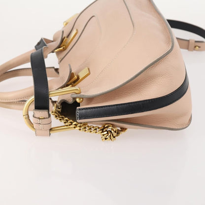 Chloé Chloé Chloe Hailey Hand Bag Leather 2way Pink Gold 02165665 Authentic YKZ911A
