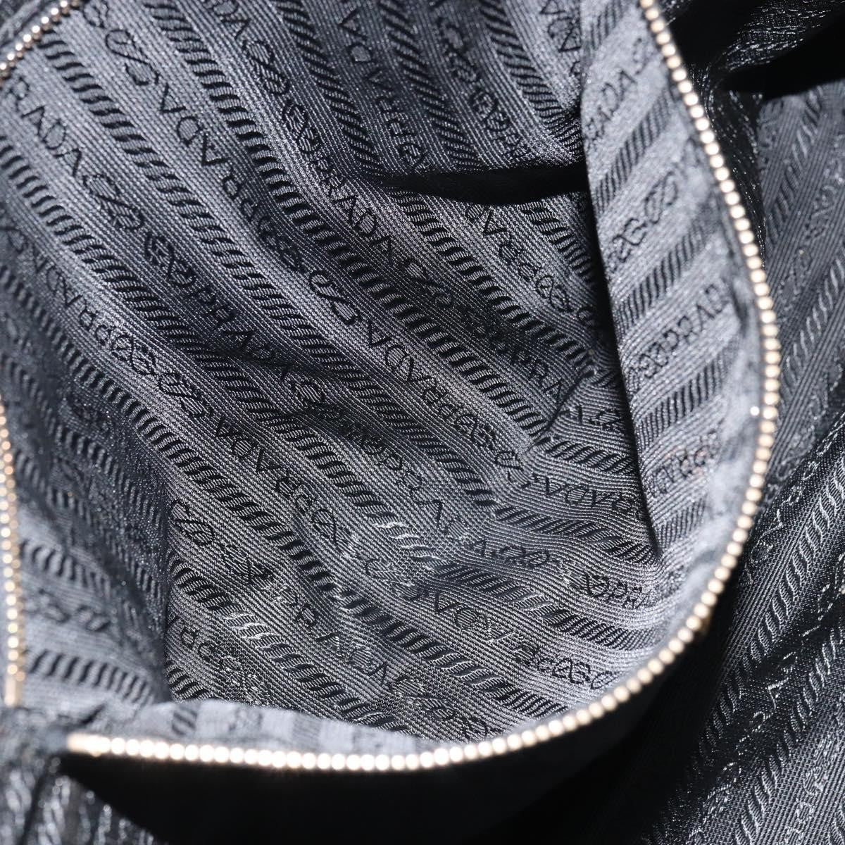 Prada PRADA Tote Bag Nylon Black Gold Authentic 156177