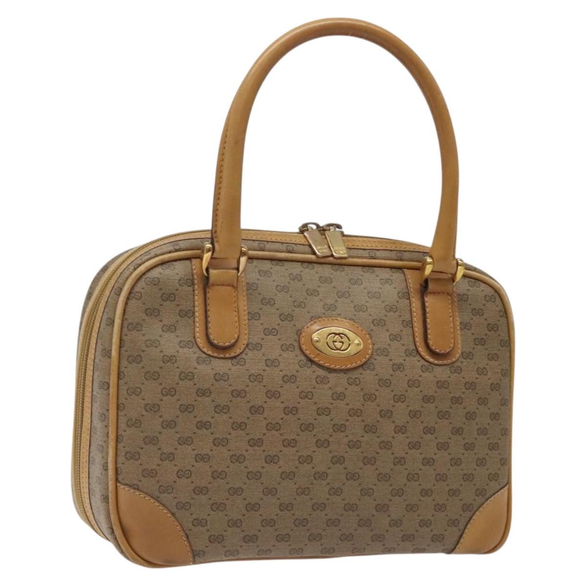 Gucci GUCCI Micro GG Supreme Hand Bag PVC Beige Gold 000 39 0030 Authentic BA2146