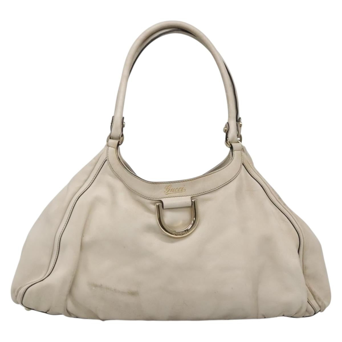 Gucci GUCCI Tote Bag Leather Ivory Gold 189835 Authentic 135191