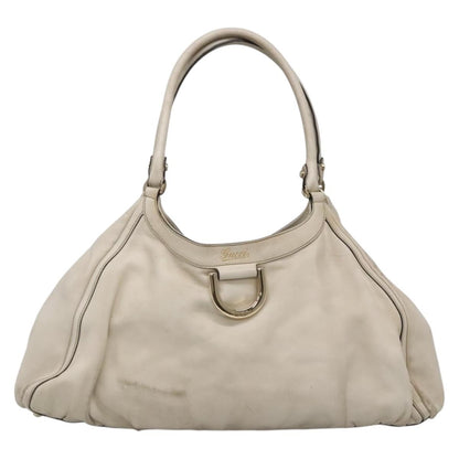 Gucci GUCCI Tote Bag Leather Ivory Gold 189835 Authentic 135191