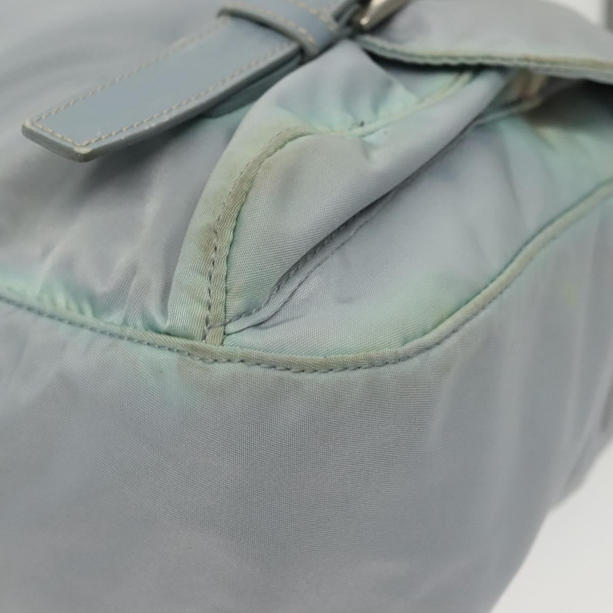 Prada PRADA Shoulder Bag Nylon Light Blue Silver Authentic ki5926