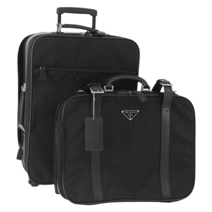 Prada PRADA Trunk Nylon 2 Set Black Authentic 174973 Bag