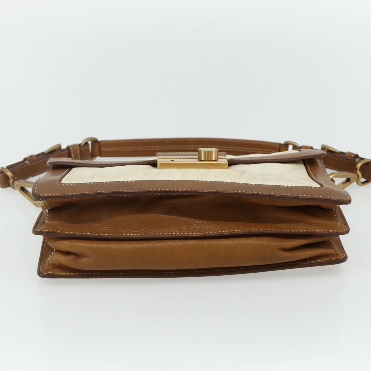 Prada PRADA Shoulder Bag Nylon Ivory Gold Authentic BA12301