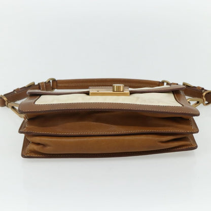 Prada PRADA Shoulder Bag Nylon Ivory Gold Authentic BA12301