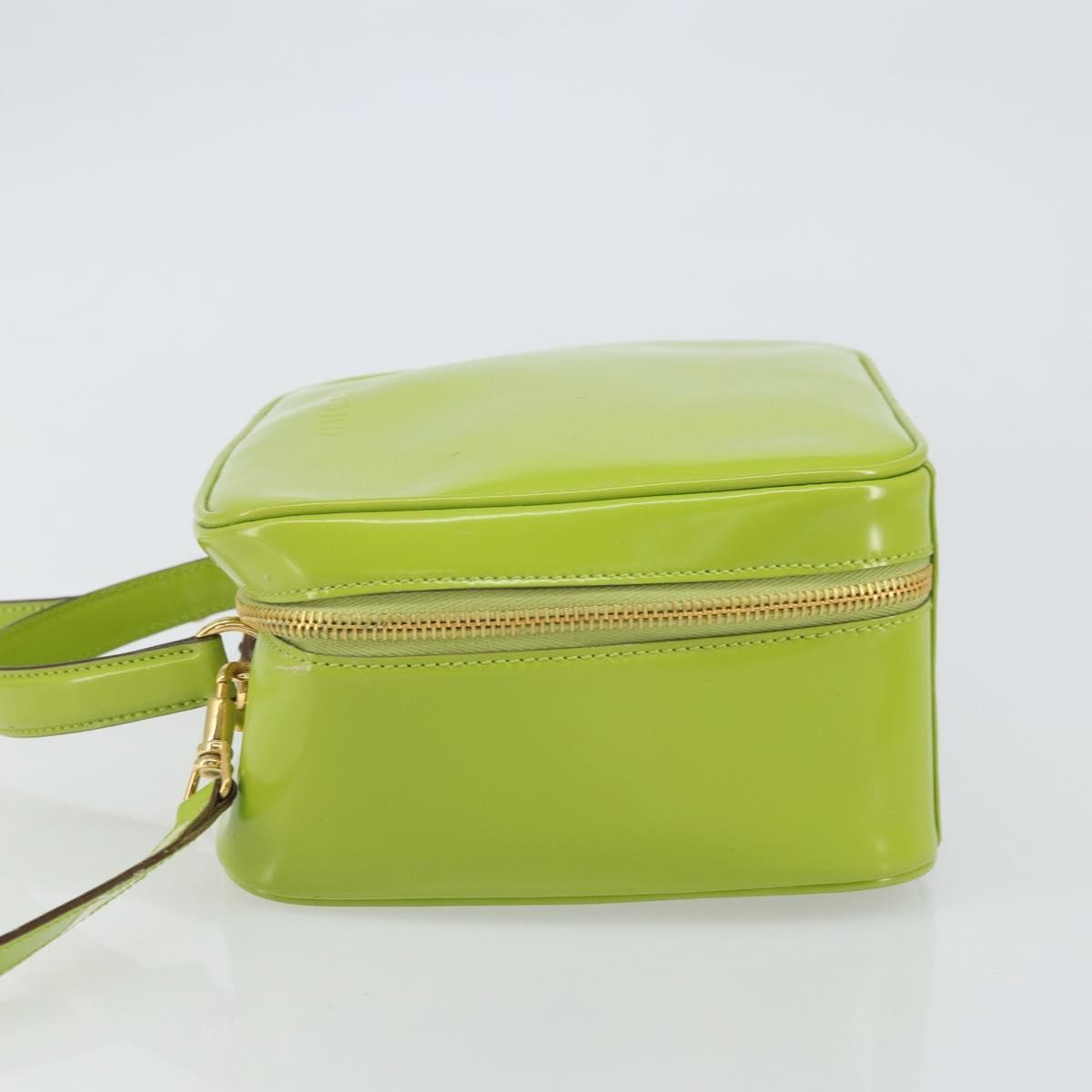 Gucci GUCCI Bamboo Hand Bag Enamel 2way Green Gold 000 2040 0323 Authentic 160576