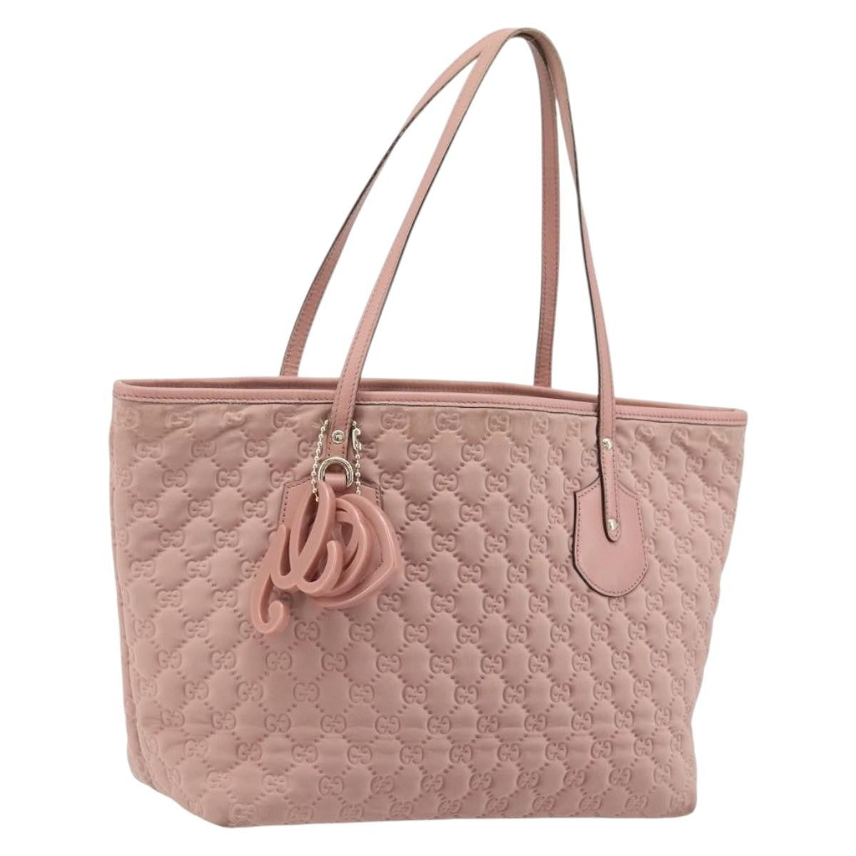 Gucci GUCCI GG Canvas Tote Bag Nylon Pink Gold 211976 Authentic LNZ669