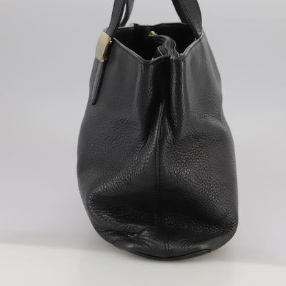 Burberrys Burberrys Hand Bag Leather Black Gold Authentic bs20817