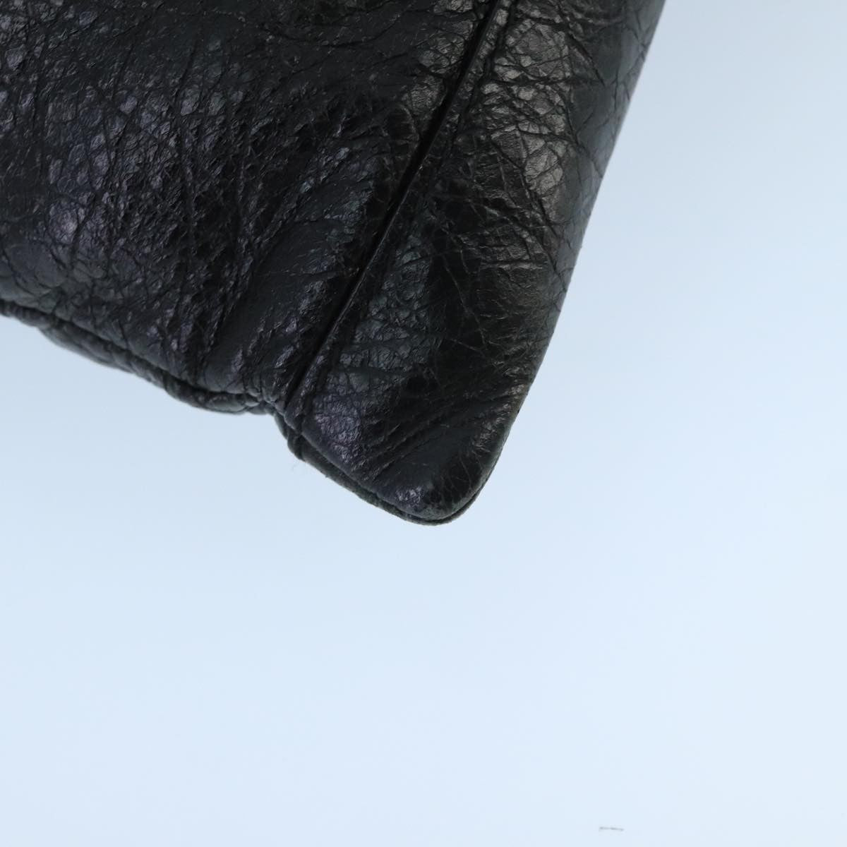 Balenciaga BALENCIAGA Clutch Bag Leather Black Silver 273023 Authentic bs19499