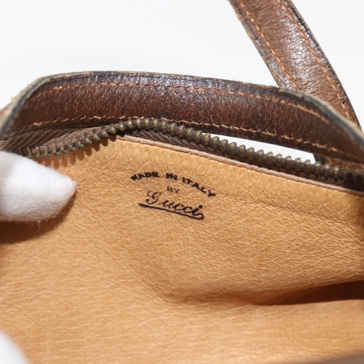 Gucci GUCCI Hand Bag Leather Brown Authentic 173031