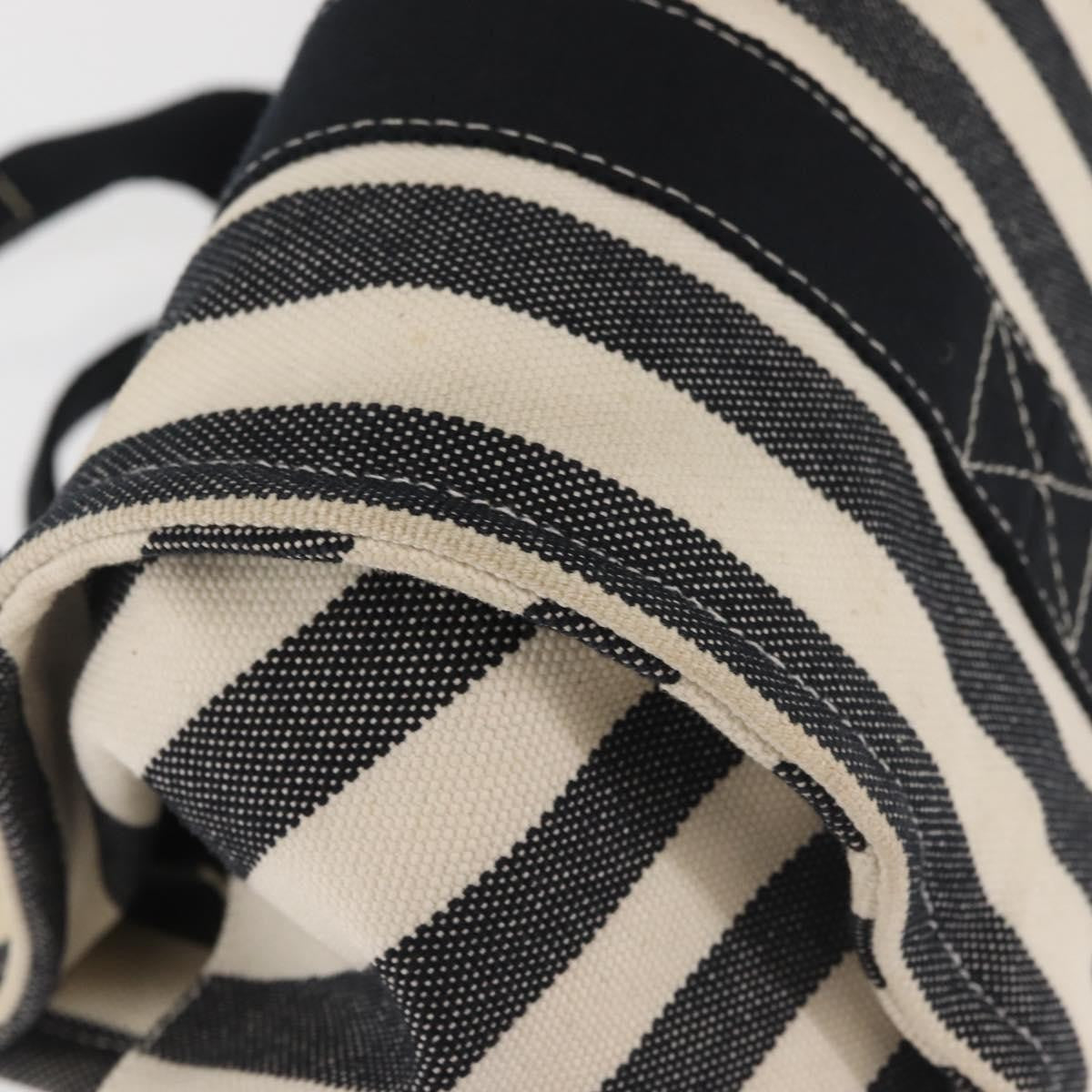 Hermès Hermès HERMES Cannes PM Hand Bag Canvas White Black Authentic hk3009