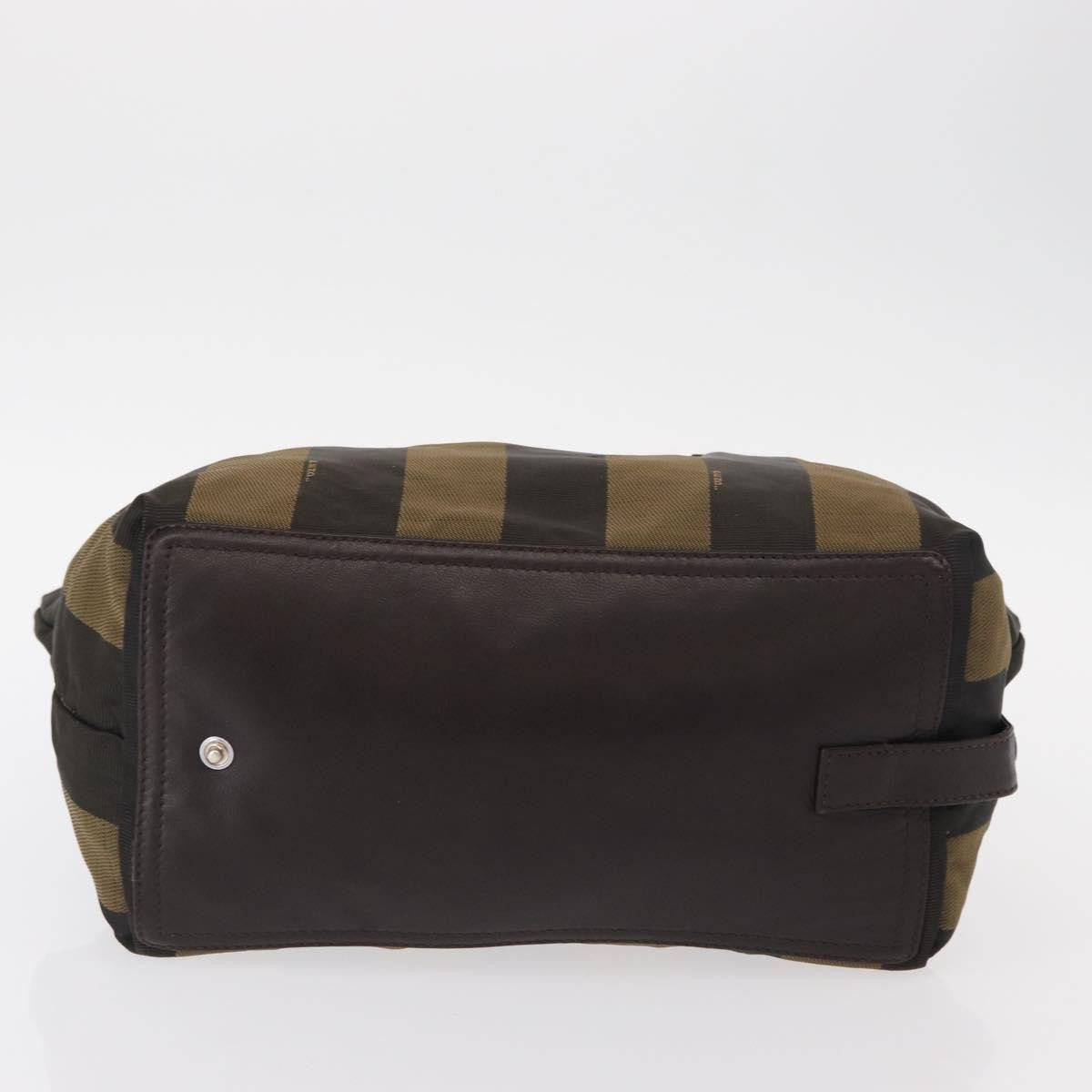 Fendi FENDI Pecan Canvas Hand Bag Black Brown Authentic ep11974