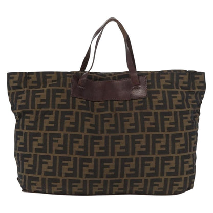 Fendi FENDI Zucca Canvas Tote Bag Brown Black Authentic 176601
