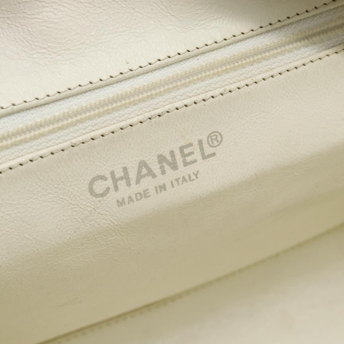 Chanel CHANEL Hand Bag Canvas Leather Gray Silver CC Authentic ka4399A