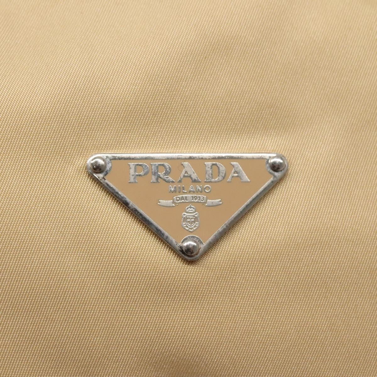 Prada PRADA Shoulder Bag Nylon Beige Silver Authentic 120952
