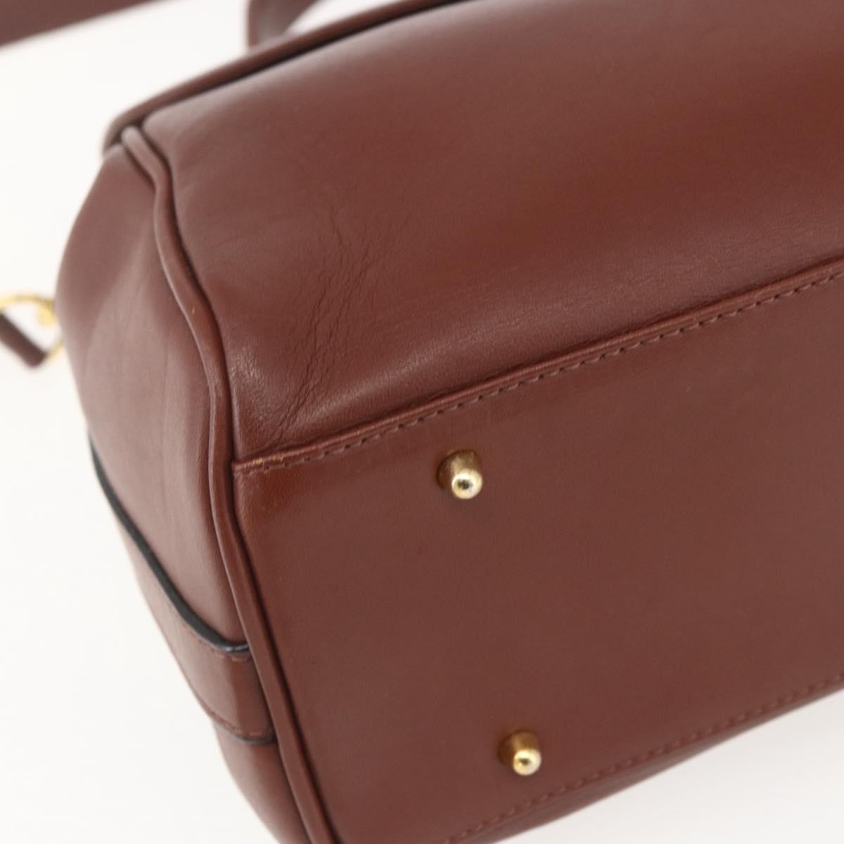 Valentino VALENTINO Hand Bag Leather 2way Brown Gold Authentic hk3311