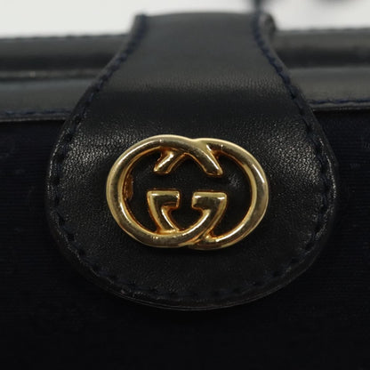 Gucci GUCCI Micro GG Canvas Shoulder Bag Vintage Navy Gold Authentic BA5490