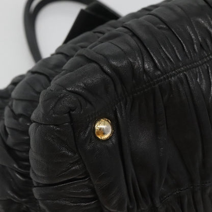 Prada PRADA Hand Bag Leather 2way Black Authentic hk2413