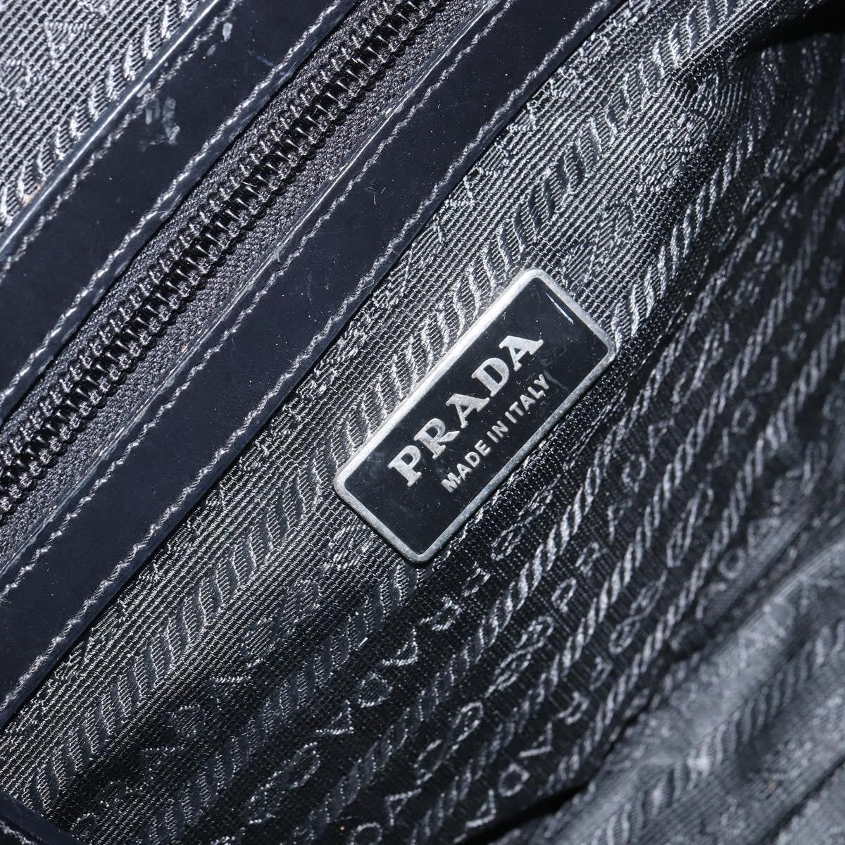Prada PRADA Hand Bag Nylon Black Silver Authentic ka1246