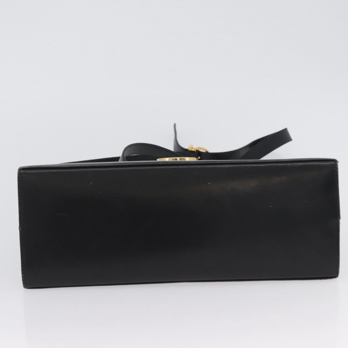 Salvatore Ferragamo Salvatore Ferragamo Gancini Hand Bag Leather 2way Black Gold Authentic ARZ228
