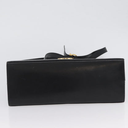 Salvatore Ferragamo Salvatore Ferragamo Gancini Hand Bag Leather 2way Black Gold Authentic ARZ228