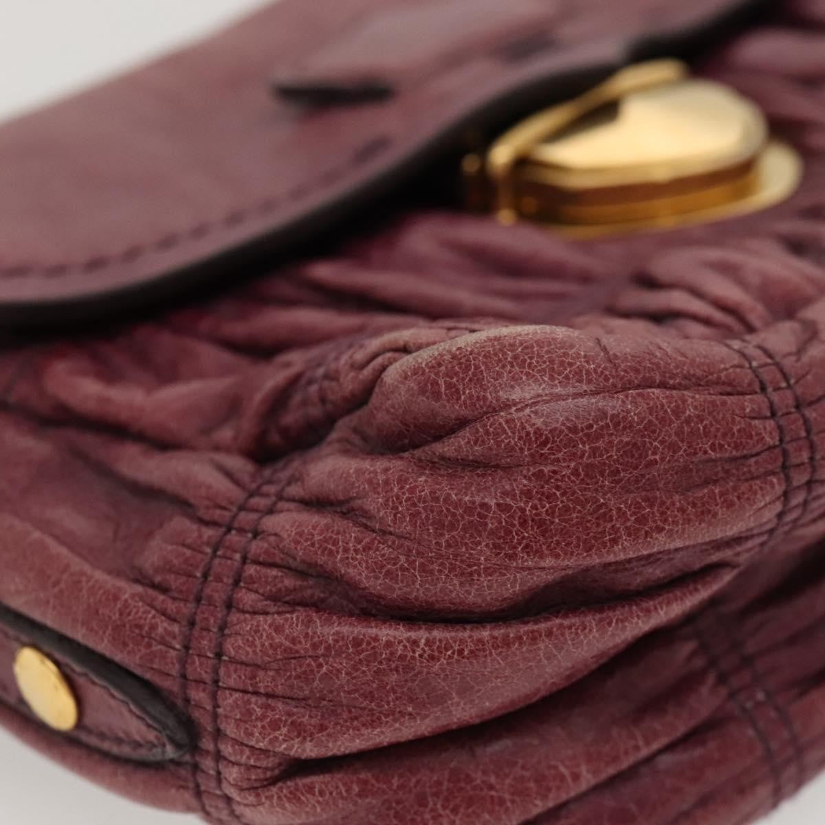 Prada PRADA Shoulder Bag Leather Purple Gold Authentic BD1517
