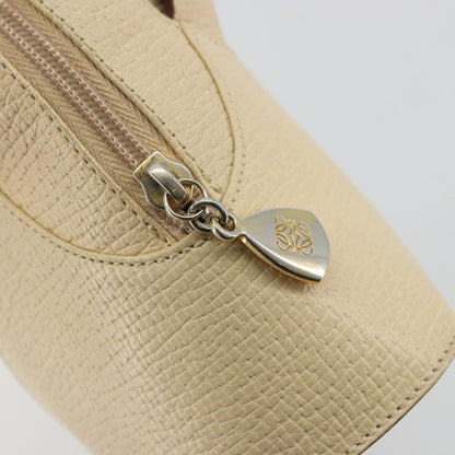 Loewe LOEWE Hand Bag Leather Ivory Gold Authentic 175195