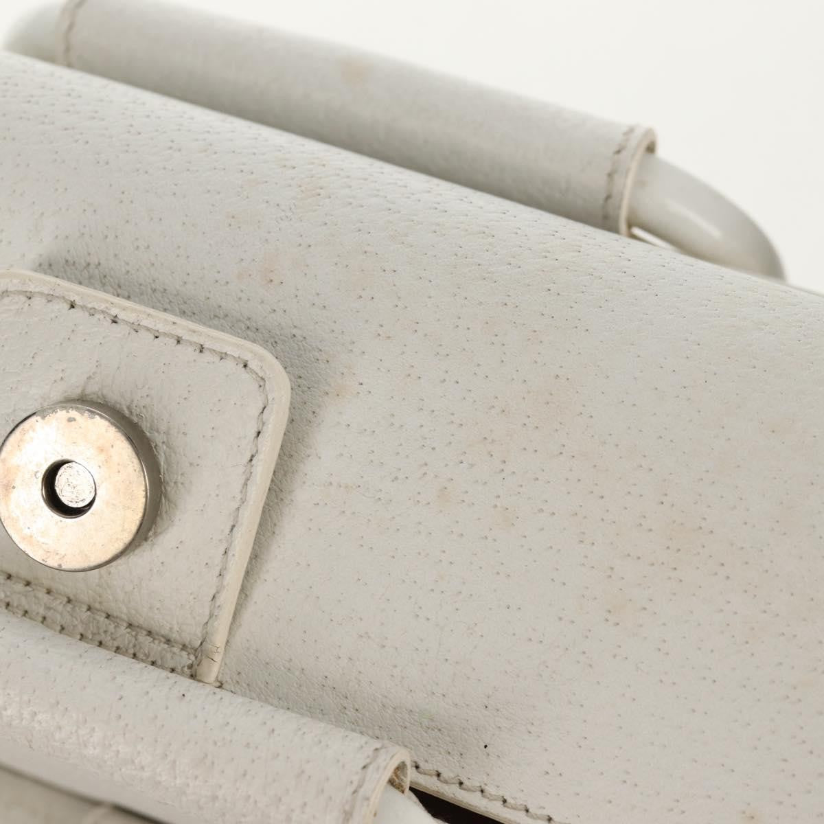 Gucci GUCCI Hand Bag Leather 2way White Silver 000 2058 0307 5 Authentic bs31539