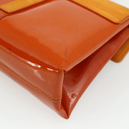 Bvlgari BVLGARI Shoulder Bag Patent leather Orange Silver Authentic BA12153A