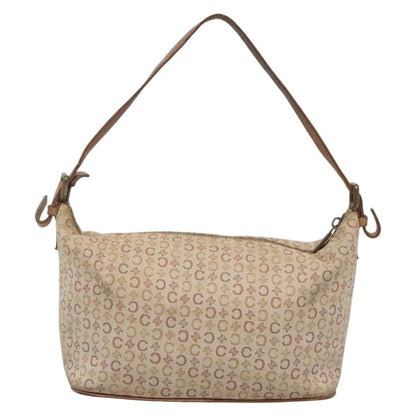 Celine CELINE C Macadam Canvas Shoulder Bag Beige Authentic bs28954