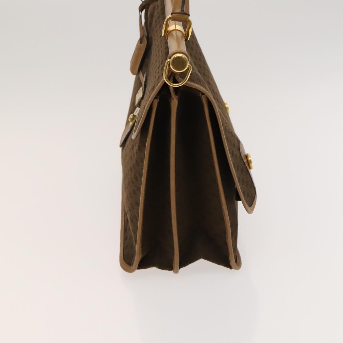Gucci GUCCI Micro GG Canvas Hand Bag 2way Brown Gold Authentic 121561