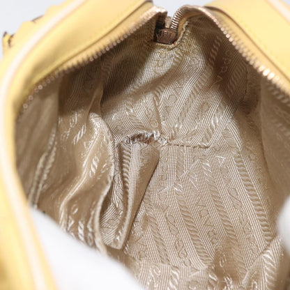 Prada PRADA Hand Bag Leather Yellow Gold Authentic mr2207