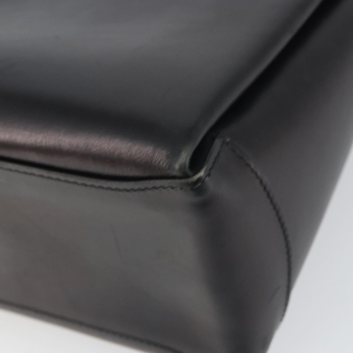 Gucci GUCCI Shoulder Bag Leather Black Gold Authentic mr1988