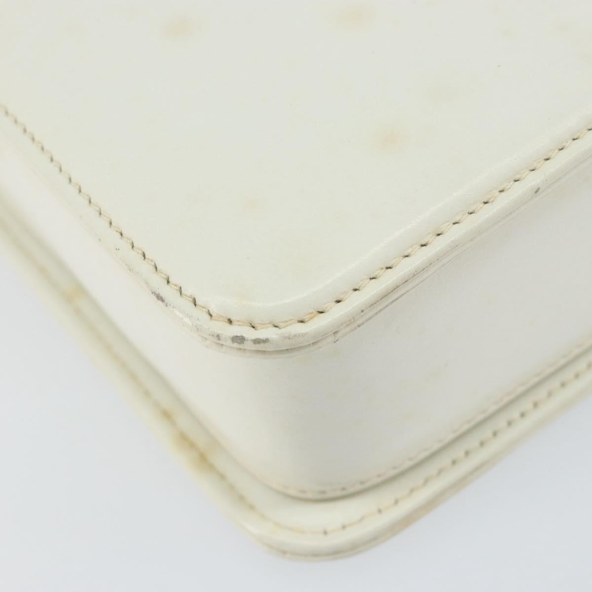 Gucci GUCCI Hand Bag Leather White Gold Authentic 154583