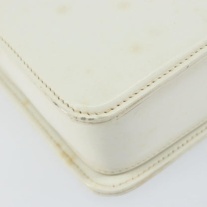 Gucci GUCCI Hand Bag Leather White Gold Authentic 154583