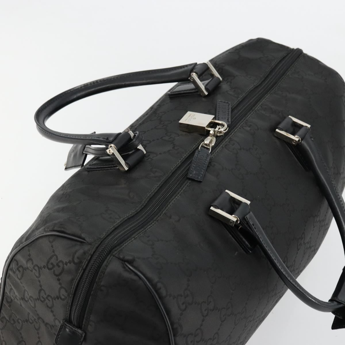 Gucci GUCCI GG Supreme Boston Bag PVC Black Silver Authentic ep14143