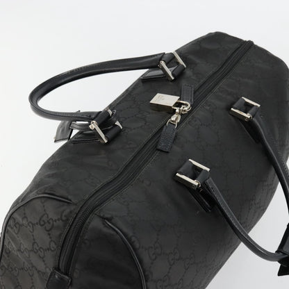 Gucci GUCCI GG Supreme Boston Bag PVC Black Silver Authentic ep14143