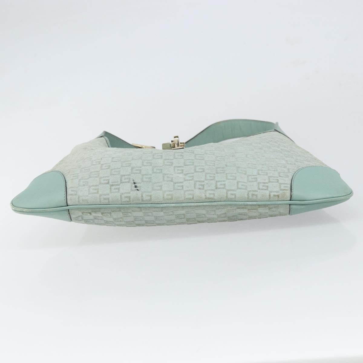 Gucci GUCCI Shoulder Bag Suede Light Blue Gold 001 4057 Authentic ep12851