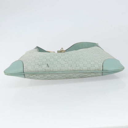 Gucci GUCCI Shoulder Bag Suede Light Blue Gold 001 4057 Authentic ep12851